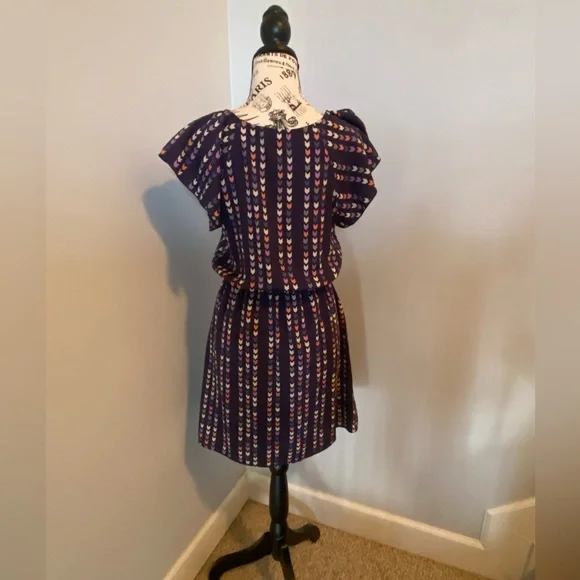 Everly patterned blue/purple dress, size M - Picture 4 of 5